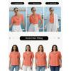 image:imageGRACE KARIN Womens 2026 Summer Short Sleeve Tops Dressy Casual V Neck Blouses Trendy Button Down Shirts Work OfficeOrange Pink