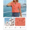 image:imageGRACE KARIN Womens 2026 Summer Short Sleeve Tops Dressy Casual V Neck Blouses Trendy Button Down Shirts Work OfficeOrange Pink