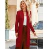 image:imageGRACE KARIN Womens 2026 Trendy Long Cardigans Sweater Lightweight Open Front Long Sleeve Maxi Duster Coats with PocketsDeep Red