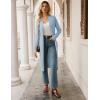 image:imageGRACE KARIN Womens 2026 Trendy Long Cardigans Sweater Lightweight Open Front Long Sleeve Maxi Duster Coats with PocketsLight Blue