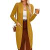 image:imageGRACE KARIN Womens 2026 Trendy Long Cardigans Sweater Lightweight Open Front Long Sleeve Maxi Duster Coats with PocketsMustard