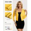 image:imageGRACE KARIN Womens 34 Sleeve Cropped Cardigan Sweater Lightweight Open Front Dressy Causal Shrug Spring FashionBright Yellow