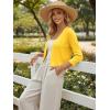 image:imageGRACE KARIN Womens 34 Sleeve Cropped Cardigan Sweater Lightweight Open Front Dressy Causal Shrug Spring FashionBright Yellow