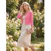 image:imageGRACE KARIN Womens 34 Sleeve Cropped Cardigan Sweater Lightweight Open Front Dressy Causal Shrug Spring FashionHot Pink