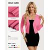 image:imageGRACE KARIN Womens 34 Sleeve Cropped Cardigan Sweater Lightweight Open Front Dressy Causal Shrug Spring FashionHot Pink