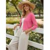 image:imageGRACE KARIN Womens 34 Sleeve Cropped Cardigan Sweater Lightweight Open Front Dressy Causal Shrug Spring FashionHot Pink