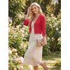 image:imageGRACE KARIN Womens 34 Sleeve Cropped Cardigan Sweater Lightweight Open Front Dressy Causal Shrug Spring FashionRed