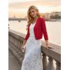 image:imageGRACE KARIN Womens 34 Sleeve Cropped Cardigan Sweater Lightweight Open Front Dressy Causal Shrug Spring FashionRed