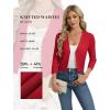 image:imageGRACE KARIN Womens 34 Sleeve Cropped Cardigan Sweater Lightweight Open Front Dressy Causal Shrug Spring FashionRed