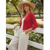 image:imageGRACE KARIN Womens 34 Sleeve Cropped Cardigan Sweater Lightweight Open Front Dressy Causal Shrug Spring FashionRed