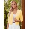 image:imageGRACE KARIN Womens 34 Sleeve Knit Cropped Cardigan Sweaters Open Front Bolero Shrugs Sweater Tops S3XLButter Yellow