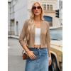 image:imageGRACE KARIN Womens 34 Sleeve Knit Cropped Cardigan Sweaters Open Front Bolero Shrugs Sweater Tops S3XLKhaki