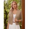 image:imageGRACE KARIN Womens 34 Sleeve Knit Cropped Cardigan Sweaters Open Front Bolero Shrugs Sweater Tops S3XLKhaki