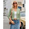 image:imageGRACE KARIN Womens 34 Sleeve Knit Cropped Cardigan Sweaters Open Front Bolero Shrugs Sweater Tops S3XLSage Green