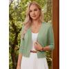 image:imageGRACE KARIN Womens 34 Sleeve Knit Cropped Cardigan Sweaters Open Front Bolero Shrugs Sweater Tops S3XLSage Green