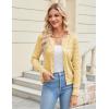 image:imageGRACE KARIN Womens Long Sleeve Button Up Cable Knit Cardigan Lightweight 2026 Crewneck Button Down Sweaters for WomenButter Yellow