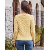 image:imageGRACE KARIN Womens Long Sleeve Button Up Cable Knit Cardigan Lightweight 2026 Crewneck Button Down Sweaters for WomenButter Yellow
