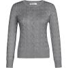image:imageGRACE KARIN Womens Long Sleeve Button Up Cable Knit Cardigan Lightweight 2026 Crewneck Button Down Sweaters for WomenLight Heather Gray