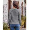 image:imageGRACE KARIN Womens Long Sleeve Button Up Cable Knit Cardigan Lightweight 2026 Crewneck Button Down Sweaters for WomenLight Heather Gray
