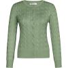 image:imageGRACE KARIN Womens Long Sleeve Button Up Cable Knit Cardigan Lightweight 2026 Crewneck Button Down Sweaters for WomenLight Sage Green