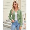 image:imageGRACE KARIN Womens Long Sleeve Button Up Cable Knit Cardigan Lightweight 2026 Crewneck Button Down Sweaters for WomenLight Sage Green