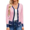 image:imageGRACE KARIN Cardigan Sweaters for Women Lightweight Long Sleeve Cropped Cardigan Spring Summer Fashion Clothing Outfits ShrugPink Navy
