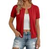 image:imageGRACE KARIN Short Sleeve Cardigan Summer Button up Sweaters for Women Lightweight Crew Neck Casual OutfitsRed