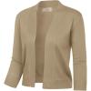 image:imageGRACE KARIN Women Cardigan Sweaters Lightweight Knit Cropped Cardigans Trendy 34 Sleeve Shrug Bolero S3XLCamel