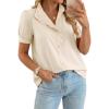 image:imageGRACE KARIN Womens 2026 Summer Short Sleeve Tops Dressy Casual V Neck Blouses Trendy Button Down Shirts Work OfficeApricot