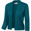 image:imageGRACE KARIN Womens 34 Sleeve Knit Cropped Cardigan Sweaters Open Front Bolero Shrugs Sweater Tops S3XLPeacock Blue