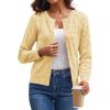 image:imageGRACE KARIN Womens Long Sleeve Button Up Cable Knit Cardigan Lightweight 2026 Crewneck Button Down Sweaters for WomenButter Yellow