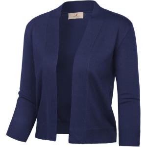 image:imageGRACE KARIN Women Cardigan Sweaters Lightweight Knit Cropped Cardigans Trendy 34 Sleeve Shrug Bolero S3XL11navy