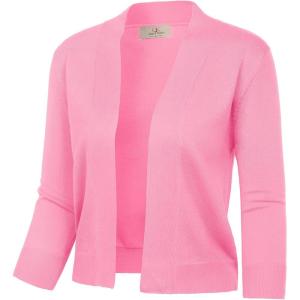 image:imageGRACE KARIN Women Cardigan Sweaters Lightweight Knit Cropped Cardigans Trendy 34 Sleeve Shrug Bolero S3XLBaby Pink