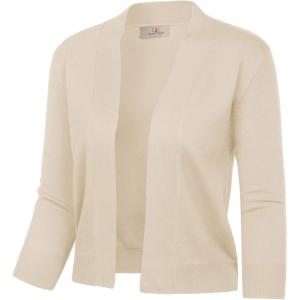 image:imageGRACE KARIN Women Cardigan Sweaters Lightweight Knit Cropped Cardigans Trendy 34 Sleeve Shrug Bolero S3XLBeige