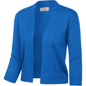 image:imageGRACE KARIN Women Cardigan Sweaters Lightweight Knit Cropped Cardigans Trendy 34 Sleeve Shrug Bolero S3XLBlue