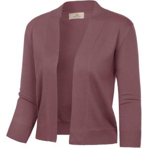image:imageGRACE KARIN Women Cardigan Sweaters Lightweight Knit Cropped Cardigans Trendy 34 Sleeve Shrug Bolero S3XLGrey Pink