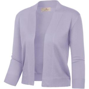 image:imageGRACE KARIN Women Cardigan Sweaters Lightweight Knit Cropped Cardigans Trendy 34 Sleeve Shrug Bolero S3XLMisty Lilac