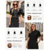 image:imageGRACE KARIN 2026 Women Satin Tops Short Sleeve Blouse Mock Neck Work Silk Shirts Business Casual OutfitsBlack