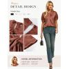 image:imageGRACE KARIN 2026 Women Satin Tops Short Sleeve Blouse Mock Neck Work Silk Shirts Business Casual OutfitsBrown