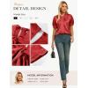 image:imageGRACE KARIN 2026 Women Satin Tops Short Sleeve Blouse Mock Neck Work Silk Shirts Business Casual OutfitsBurgundy