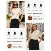 image:imageGRACE KARIN 2026 Women Satin Tops Short Sleeve Blouse Mock Neck Work Silk Shirts Business Casual OutfitsChampagne