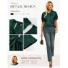 image:imageGRACE KARIN 2026 Women Satin Tops Short Sleeve Blouse Mock Neck Work Silk Shirts Business Casual OutfitsDark Green