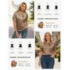 image:imageGRACE KARIN 2026 Women Satin Tops Short Sleeve Blouse Mock Neck Work Silk Shirts Business Casual OutfitsKhaki