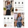 image:imageGRACE KARIN 2026 Women Satin Tops Short Sleeve Blouse Mock Neck Work Silk Shirts Business Casual OutfitsLight Gray