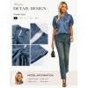 image:imageGRACE KARIN 2026 Women Satin Tops Short Sleeve Blouse Mock Neck Work Silk Shirts Business Casual OutfitsLight Gray Blue