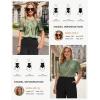 image:imageGRACE KARIN 2026 Women Satin Tops Short Sleeve Blouse Mock Neck Work Silk Shirts Business Casual OutfitsLight Green