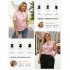image:imageGRACE KARIN 2026 Women Satin Tops Short Sleeve Blouse Mock Neck Work Silk Shirts Business Casual OutfitsLight Pink