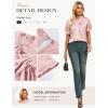 image:imageGRACE KARIN 2026 Women Satin Tops Short Sleeve Blouse Mock Neck Work Silk Shirts Business Casual OutfitsLight Pink