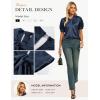image:imageGRACE KARIN 2026 Women Satin Tops Short Sleeve Blouse Mock Neck Work Silk Shirts Business Casual OutfitsNavy Blue