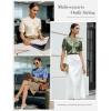 image:imageGRACE KARIN 2026 Women Satin Tops Short Sleeve Blouse Mock Neck Work Silk Shirts Business Casual OutfitsOatmeal Color